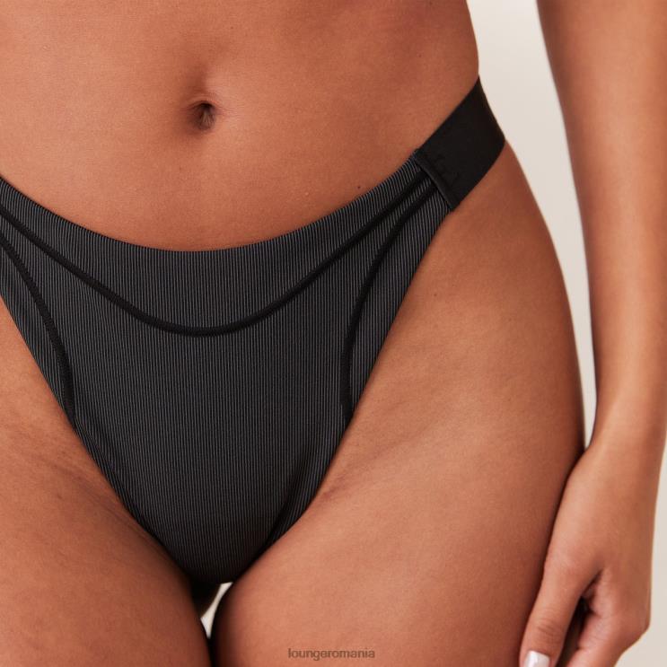 Lounge lenjerie femei tanga atentă cu coaste H84P451 negru