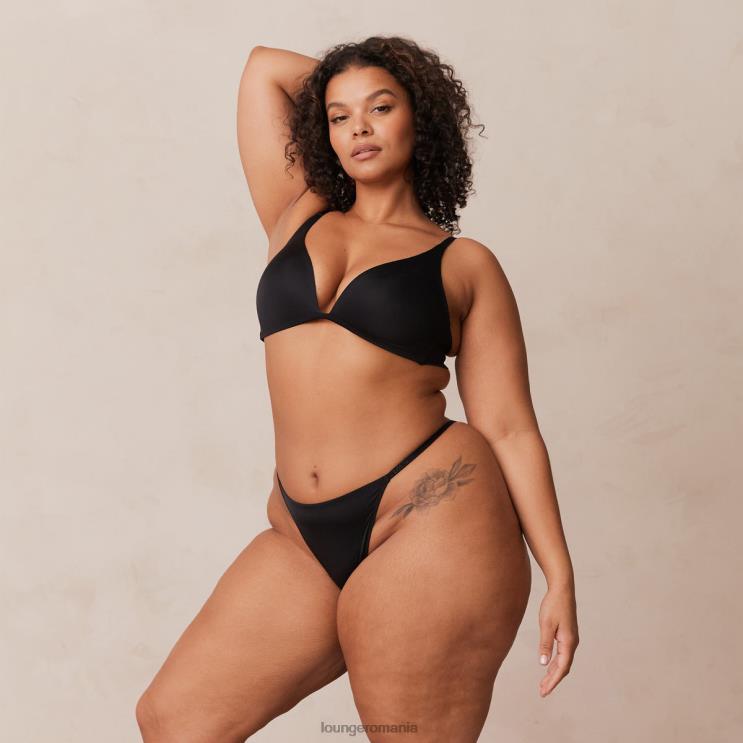 Lounge lenjerie femei Set de sutien și slip cu slip ușor fără sârmă H84P226 negru