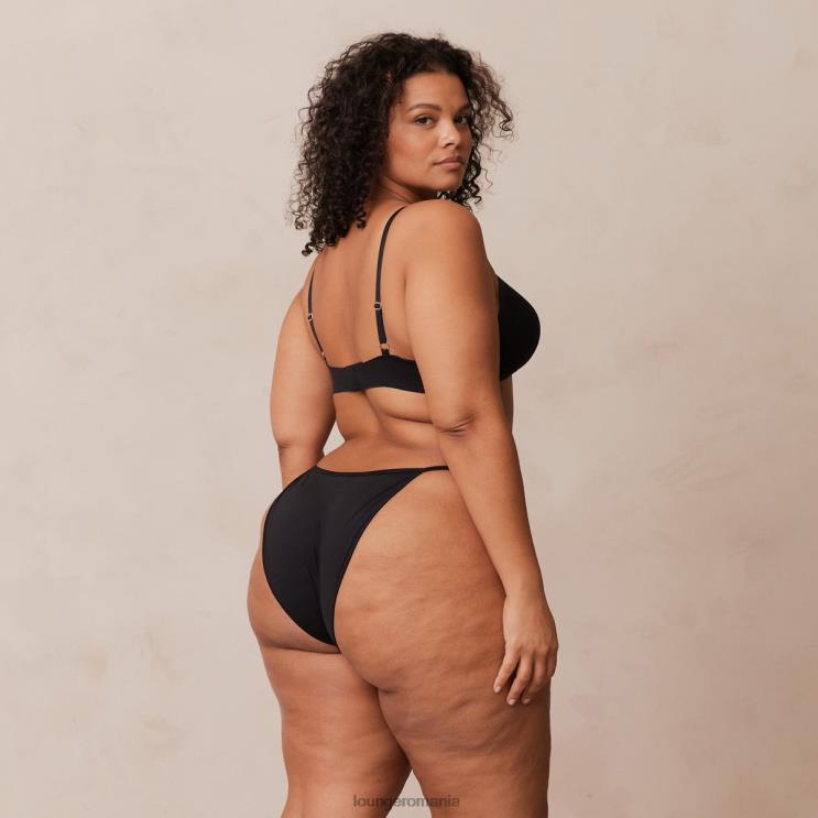 Lounge lenjerie femei Set de sutien și slip cu slip ușor fără sârmă H84P226 negru