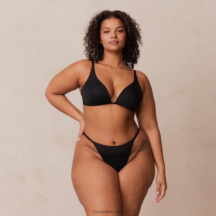 Lounge lenjerie femei Set de sutien și slip cu slip ușor fără sârmă H84P226 negru