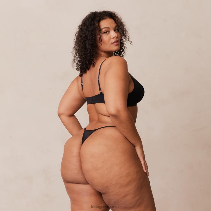 Lounge lenjerie femei Set de sutien și slip cu slip ușor fără sârmă H84P226 negru