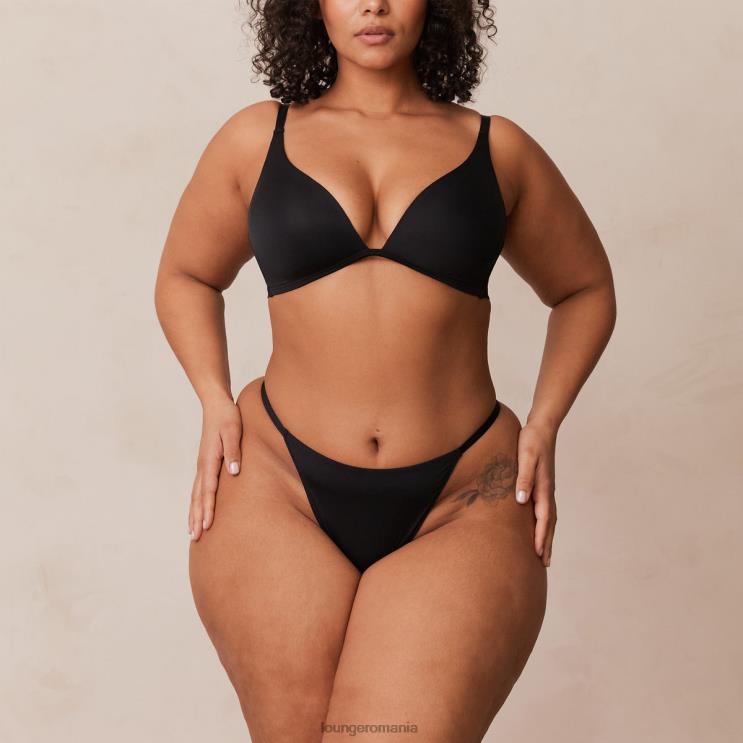 Lounge lenjerie femei Set de sutien și slip cu slip ușor fără sârmă H84P226 negru