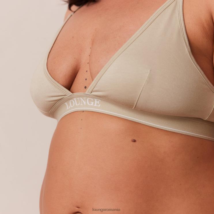 Lounge lenjerie femei Set sutien triunghi minimal din bambus și tanga/slip H84P218 măsline