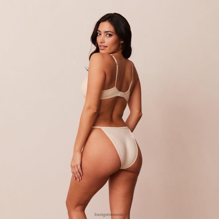 Lounge lenjerie femei Set sutien clasic cu tricou și tanga/slip H84P114 latte