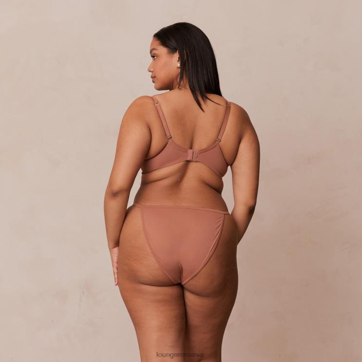 Lounge lenjerie femei Set sutien clasic cu tricou și tanga/slip H84P121 moca