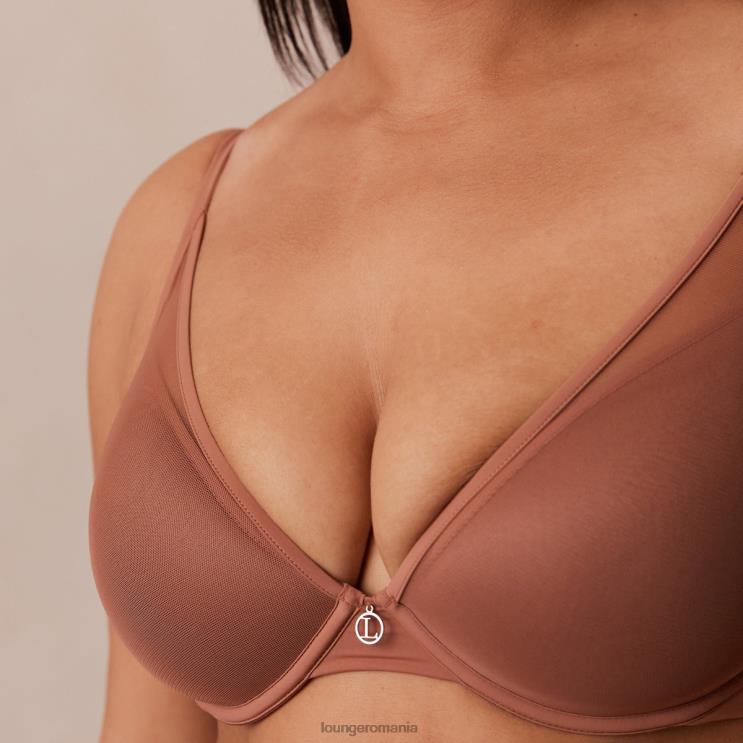 Lounge lenjerie femei Set sutien clasic cu tricou și tanga/slip H84P121 moca