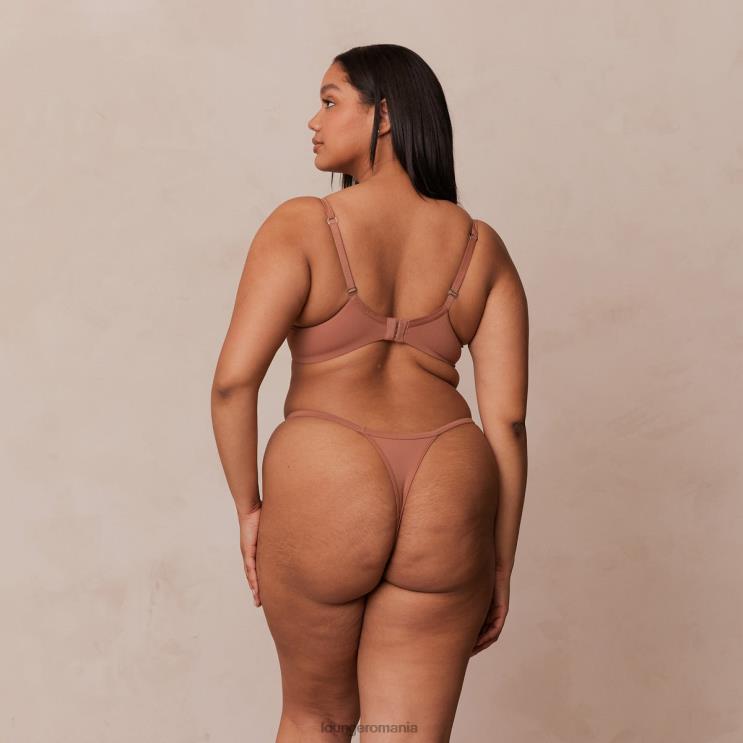 Lounge lenjerie femei Set sutien clasic cu tricou și tanga/slip H84P121 moca