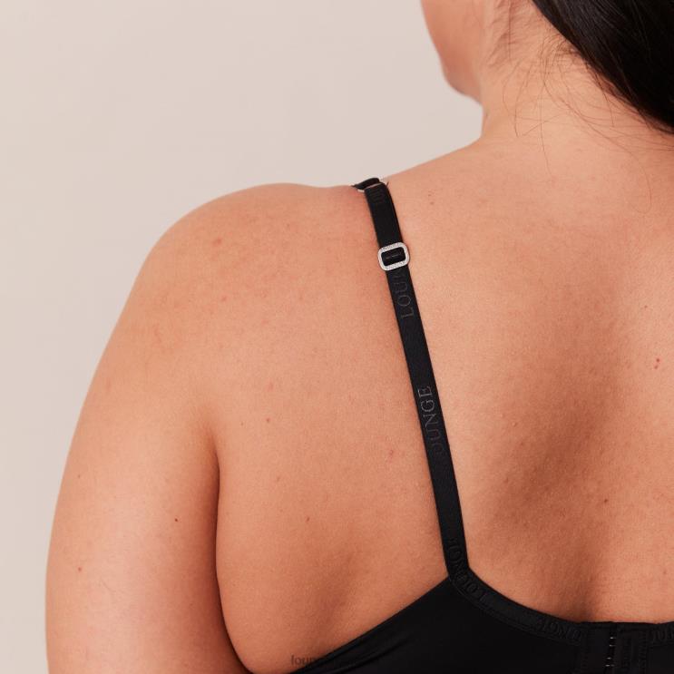 Lounge lenjerie femei Set sutien clasic cu tricou și tanga/slip H84P91 negru