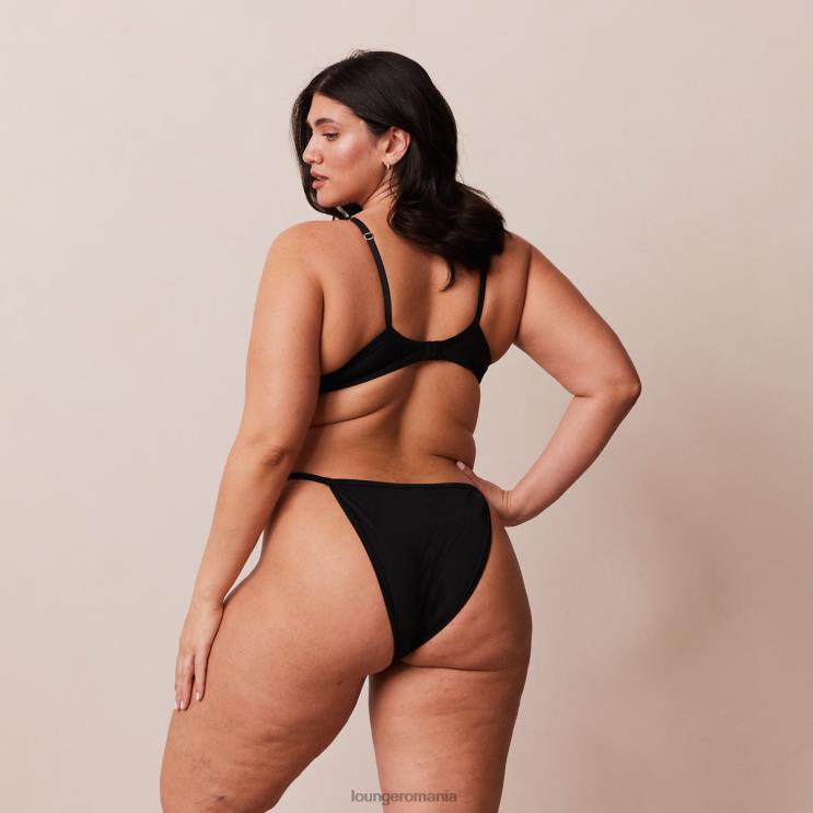 Lounge lenjerie femei Set sutien clasic cu tricou și tanga/slip H84P91 negru