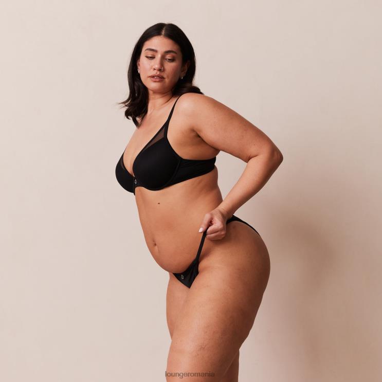 Lounge lenjerie femei Set sutien clasic cu tricou și tanga/slip H84P91 negru