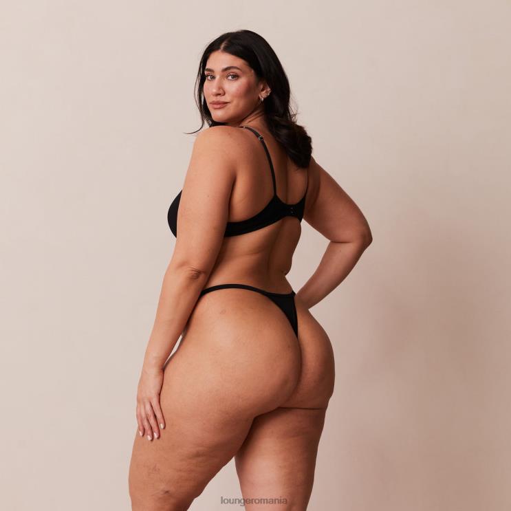 Lounge lenjerie femei Set sutien clasic cu tricou și tanga/slip H84P91 negru