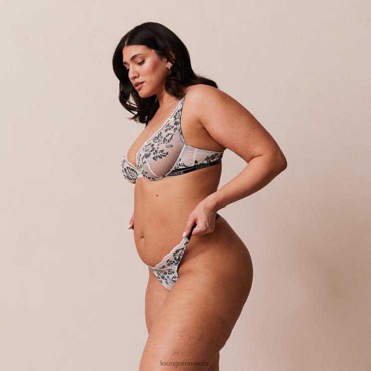 Lounge lenjerie femei Set sutien și slip de lux cu balcon H84P4 negru