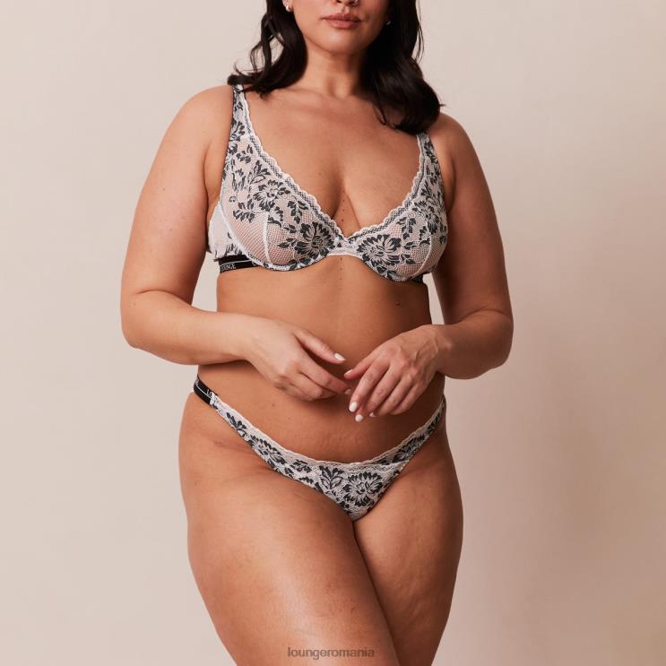Lounge lenjerie femei Set sutien și slip de lux cu balcon H84P4 negru