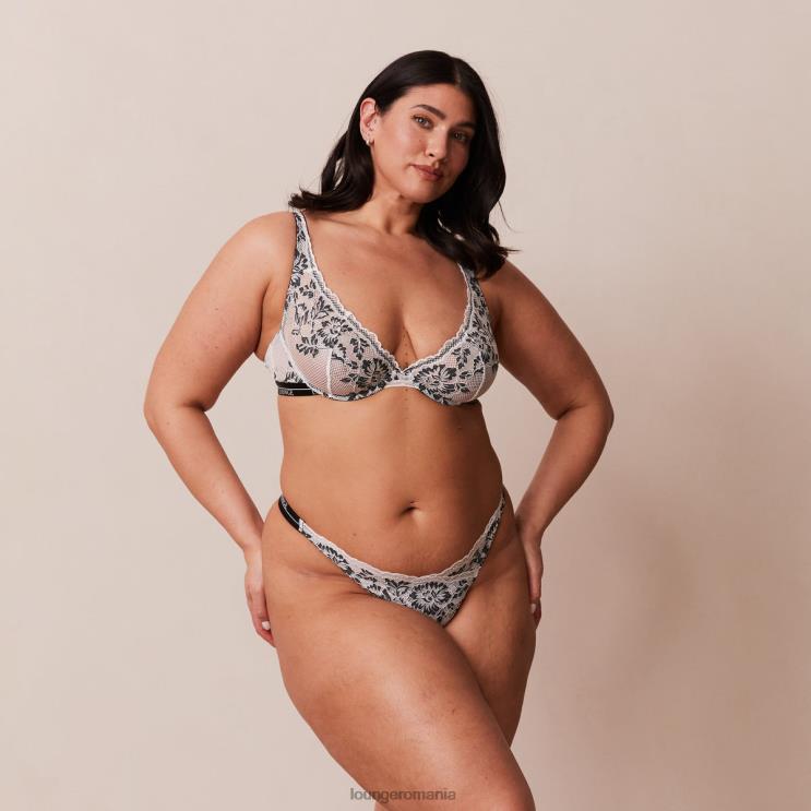 Lounge lenjerie femei Set sutien și slip de lux cu balcon H84P4 negru