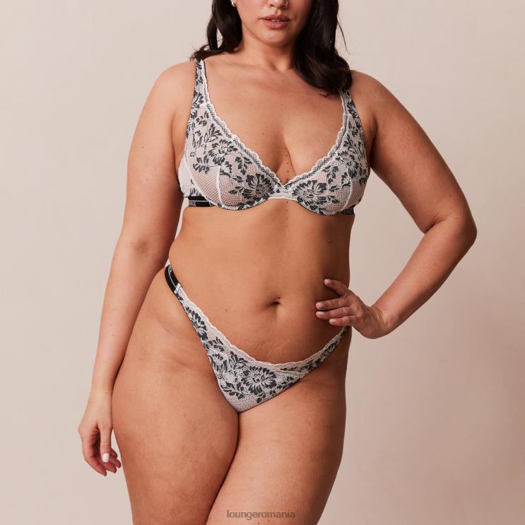 Lounge lenjerie femei Set sutien și slip de lux cu balcon H84P4 negru