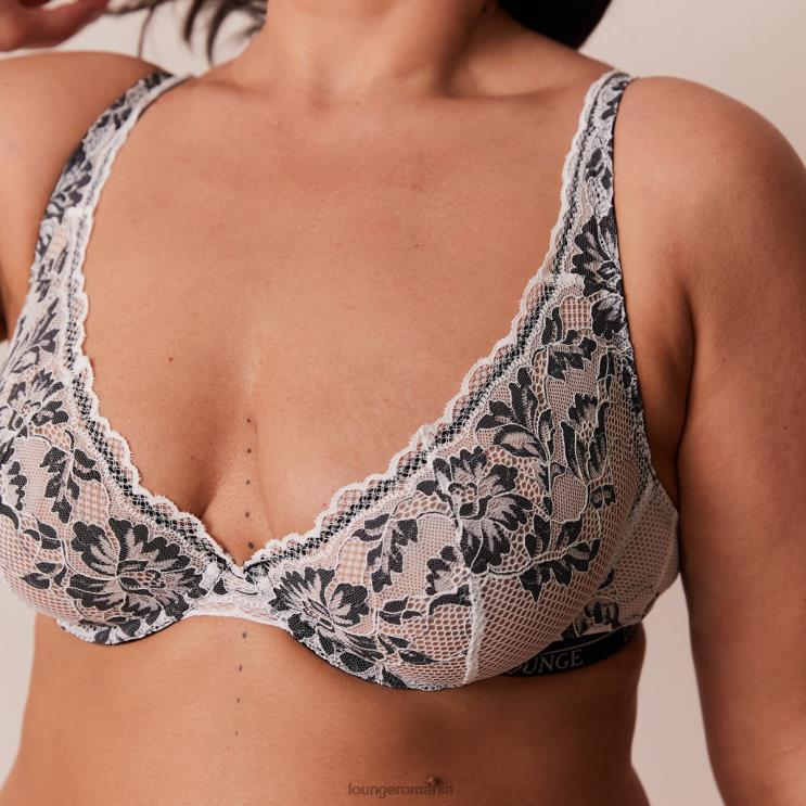 Lounge lenjerie femei Set sutien și slip de lux cu balcon H84P4 negru