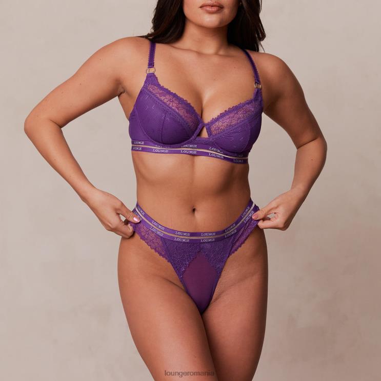 Lounge lenjerie femei set sutien balcon și tanga/slip vogue H84P75 Violet