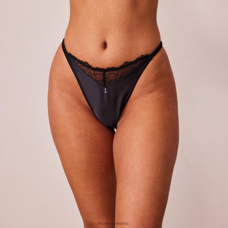 Lounge lenjerie femei snur matlasat din dantela H84P496 negru