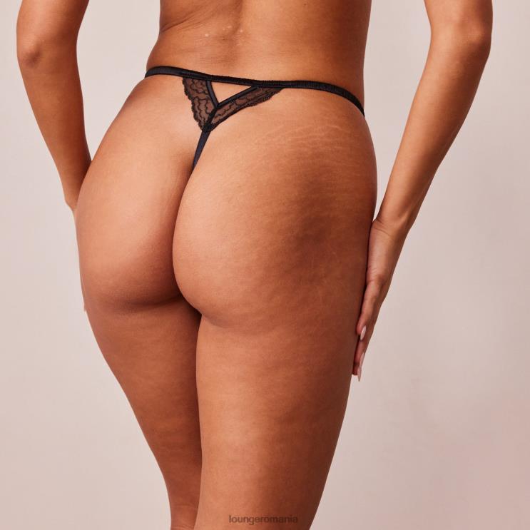 Lounge lenjerie femei snur matlasat din dantela H84P496 negru